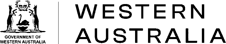 Black and white text in all caps saying "Government of Western Australia"